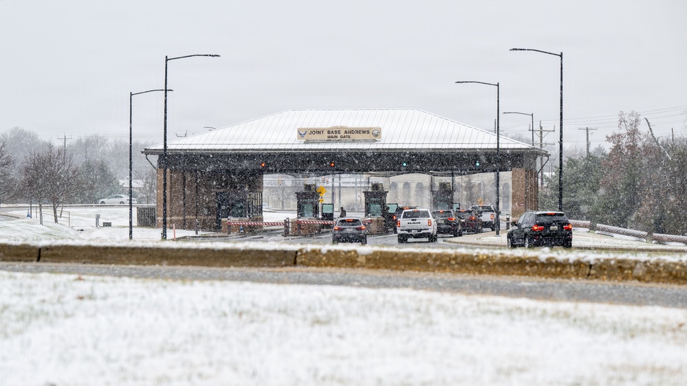 Winter checks in at Joint Base Andrews