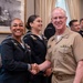 Adm. Daryl Caudle, Chief of Naval Operations, congratulates the fiscal year 2025 Recruiter of the Year awardees during a visit to the Pentagon