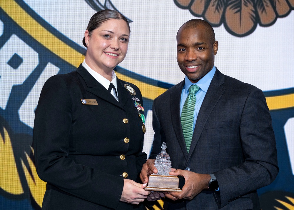 Fiscal year 2025 Recruiter of the Year awardees attend the ROY ceremony in Washington