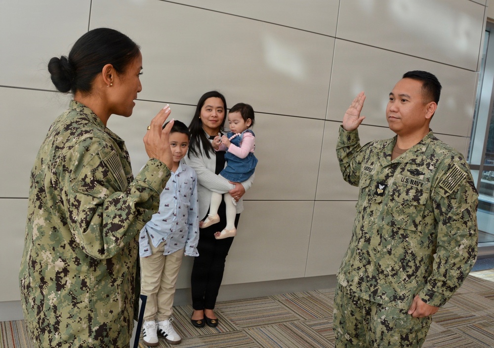 Hospital Corpsman First Class Jeffrey Placides Reenlistment