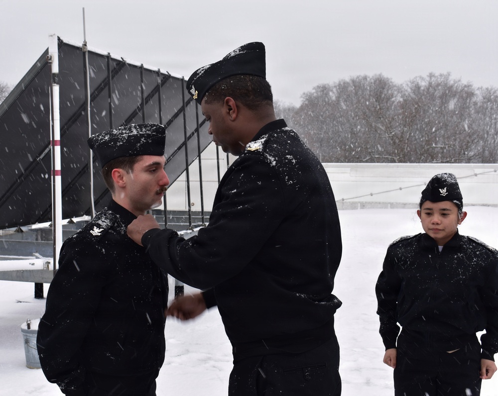 Hospital Corpsman Third Class David Wolfkill Promotion
