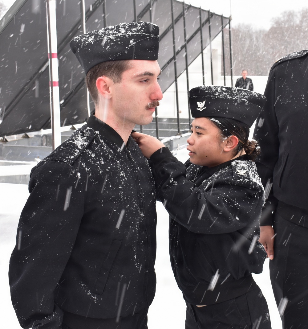 Hospital Corpsman Third Class David Wolfkill Promotion