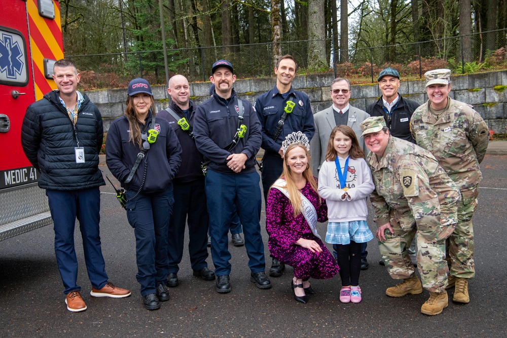Third-grader Shelbie McQueen from Camas, Washington, is recognized for her exceptional courage and quick thinking