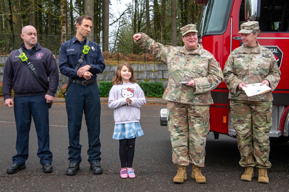 Third-grader Shelbie McQueen from Camas, Washington, is recognized for her exceptional courage and quick thinking
