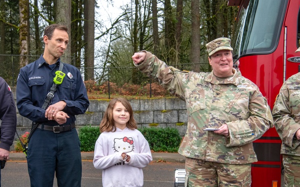 Third-grader Shelbie McQueen from Camas, Washington, is recognized for her exceptional courage and quick thinking