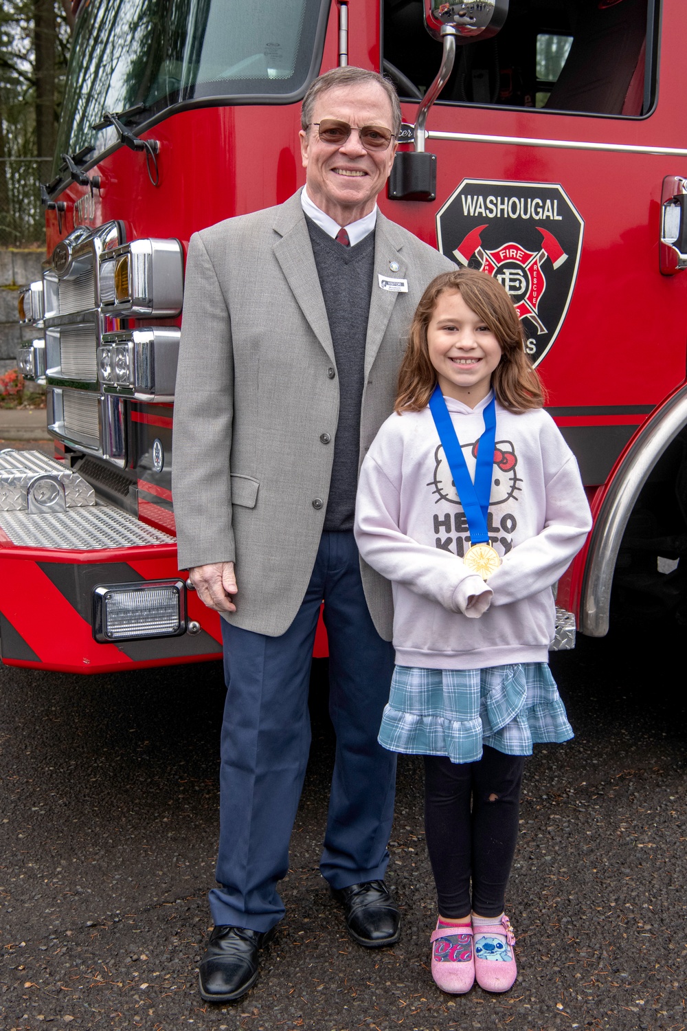 Third-grader Shelbie McQueen from Camas, Washington, is recognized for her exceptional courage and quick thinking