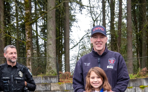 Third-grader Shelbie McQueen from Camas, Washington, is recognized for her exceptional courage and quick thinking