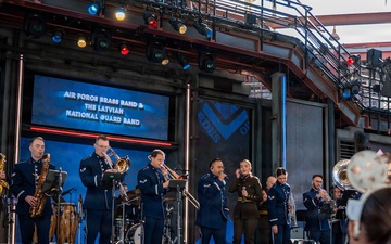 Band of the Golden West performs with Latvian National Guard Orchestra at Disneyland