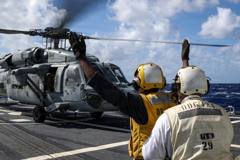 USS Frank E. Petersen Jr. conducts flight operations