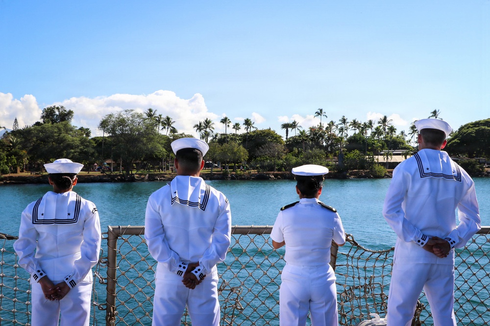 USS Frank E. Petersen Jr. departs Pearl Harbor