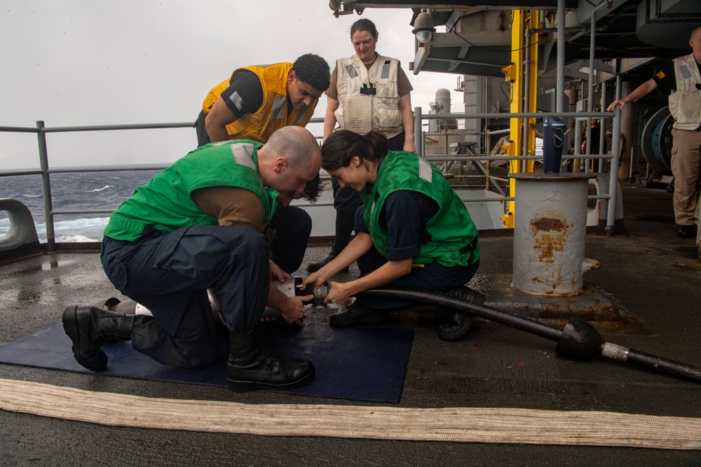 Nimitz Operations Department Conducts Nixie Stream Test