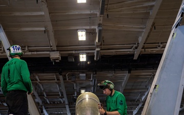 Nimitz Sailors Conduct Aircraft Maintenance