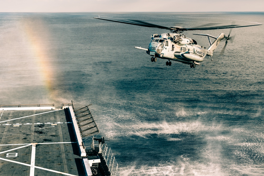 11th MEU Marines and Sailors Conduct Deck Landing Qualifications Aboard USS Portland