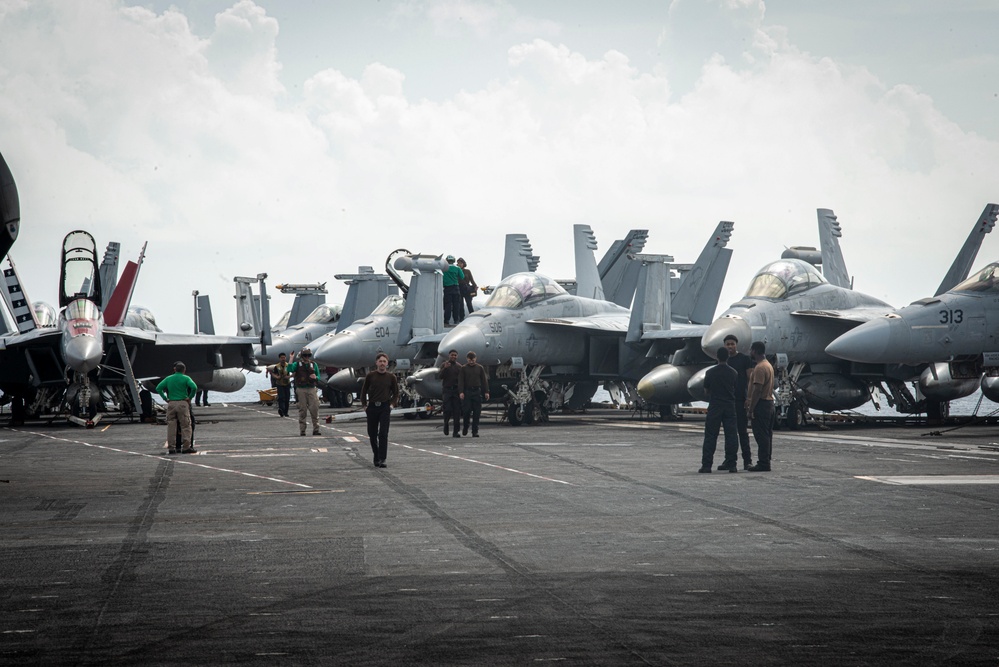 Nimitz Sailors Conduct Flight Deck Operations