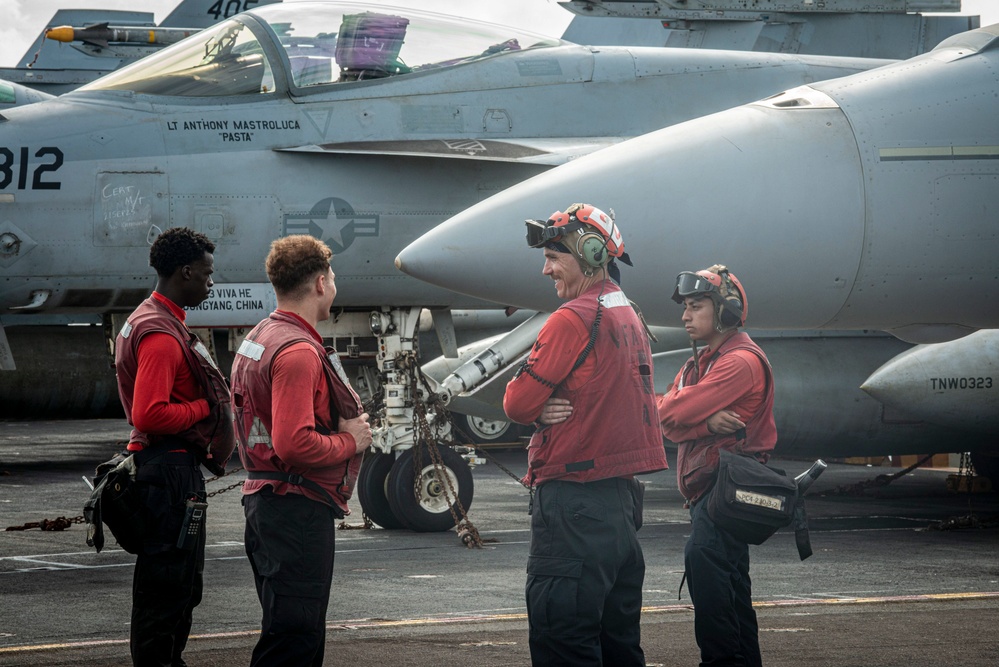 Nimitz Sailors Conduct Flight Deck Operations