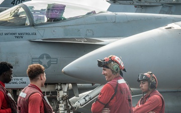 Nimitz Sailors Conduct Flight Deck Operations