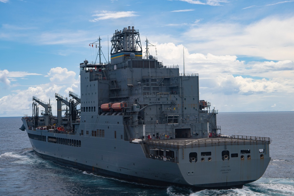 Nimitz Conducts a Replenishment-at-Sea with USNS John Lewis