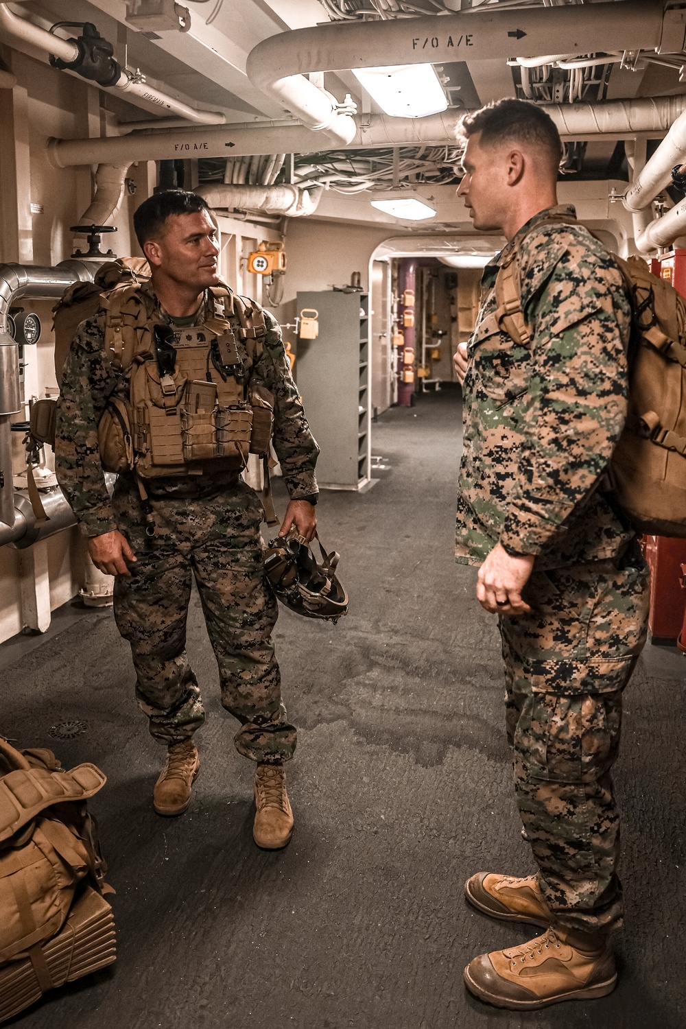 BLT 3/5 leadership arrives to USS Portland