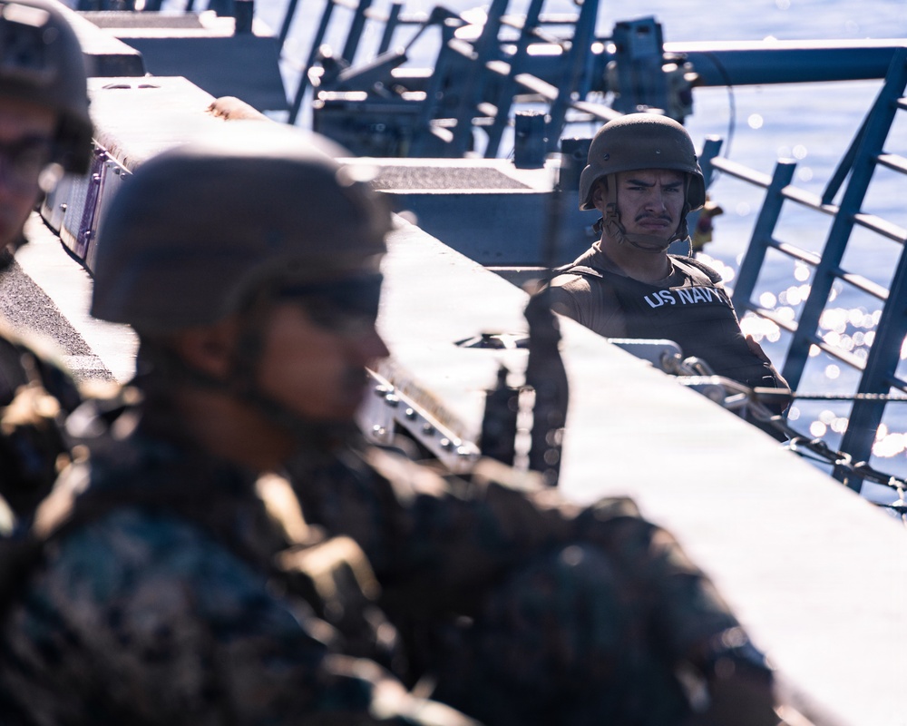 11th MEU Marines and Sailors conduct Defense of the Amphibious Task Force Drills aboard USS Portland