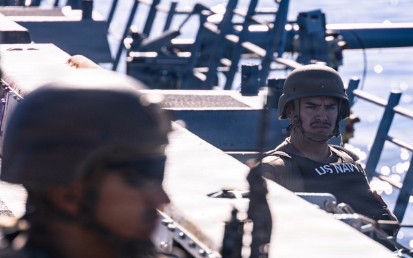 11th MEU Marines and Sailors conduct Defense of the Amphibious Task Force Drills aboard USS Portland
