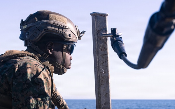 11th MEU Marines and Sailors conduct Defense of the Amphibious Task Force Drills aboard USS Portland