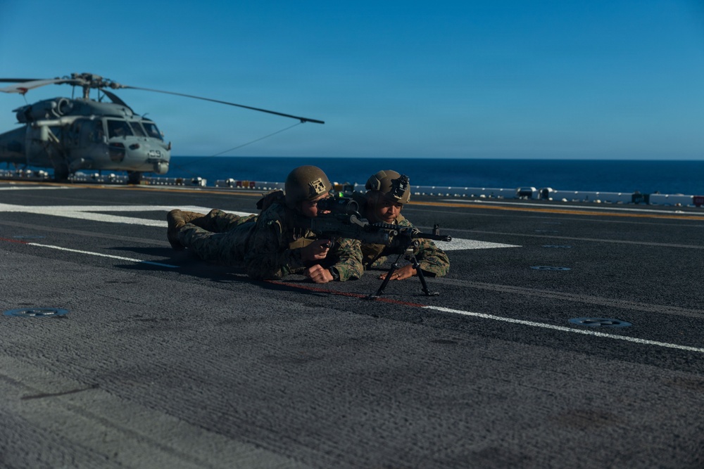 11th MEU Marines, Sailors Conduct Defense of the Amphibious Task Force Drill