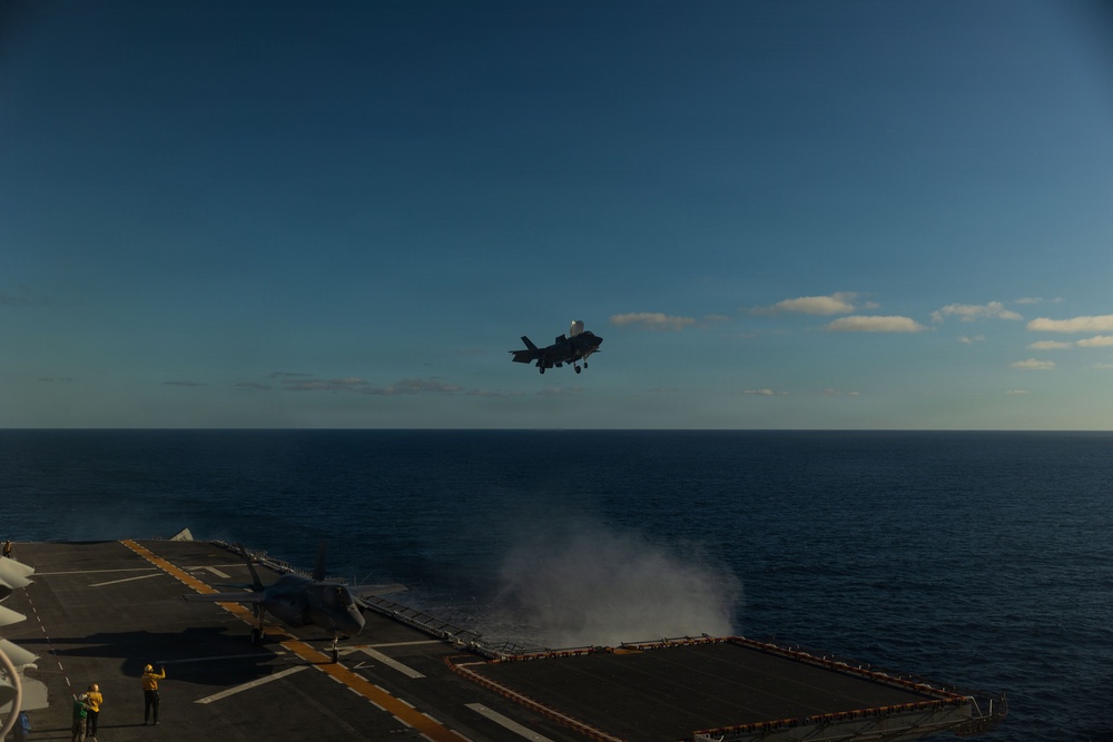 11th MEU Marines, Sailors Conduct F-35B Deck Landing Qualifications