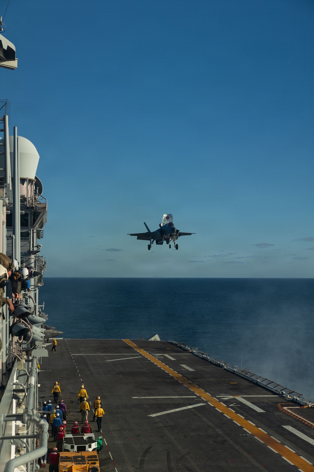11th MEU Marines, Sailors Conduct F-35B Deck Landing Qualifications