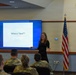 Marianne Martin speaks to 140th Wing