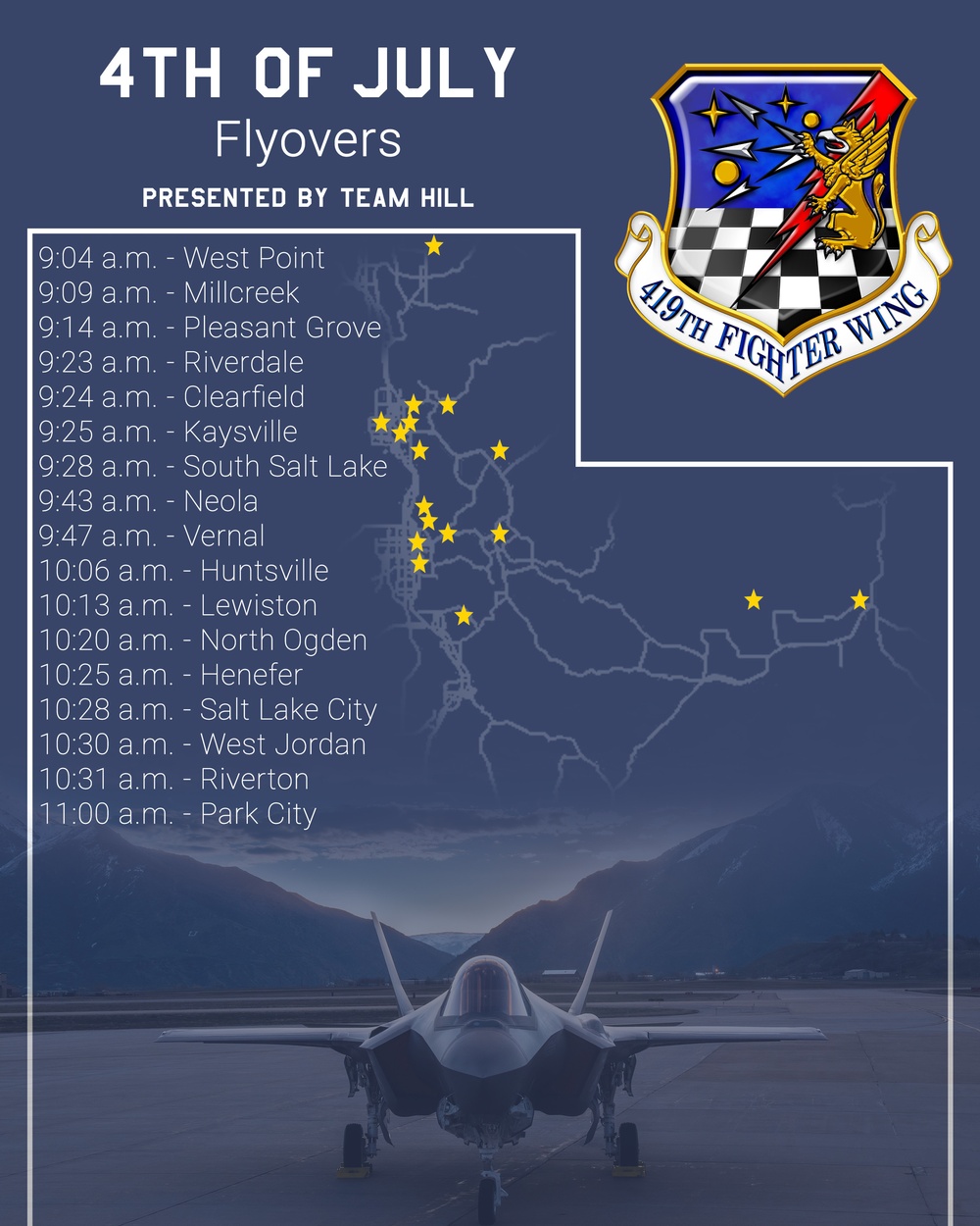 Hill Air Force Base to Celebrate Independence Day with Statewide Flyovers