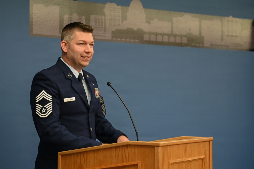 Senior Master Sgt. Thomas Williams promotes to chief master sergeant