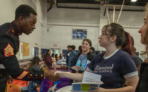 Austin North Marines visit Harmony School of Endeavor
