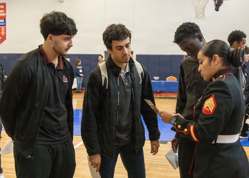 Austin North Marines visit Harmony School of Endeavor