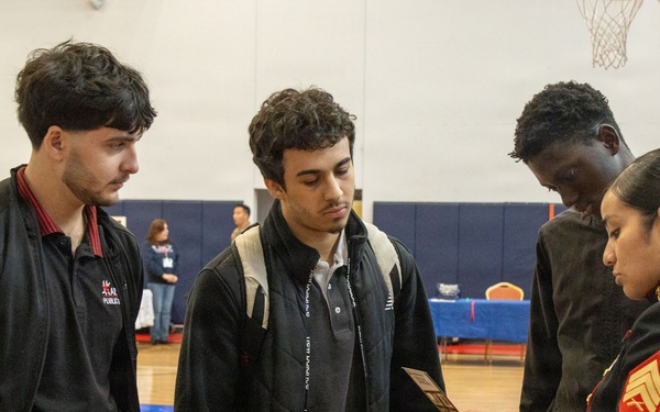 Austin North Marines visit Harmony School of Endeavor