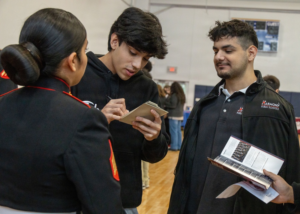 Austin North Marines visit Harmony School of Endeavor