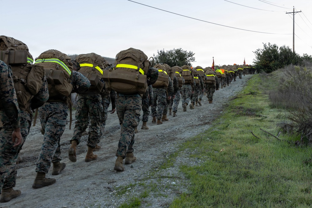 1st CRR Marines and Sailors Partake in Sustainment Hike