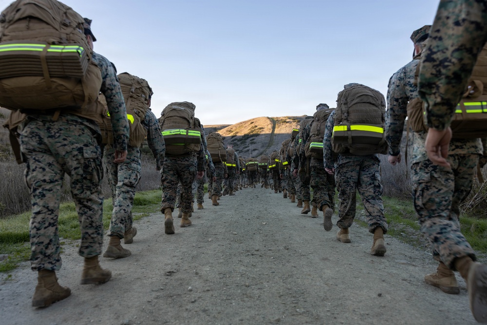 1st CRR Marines and Sailors Partake in Sustainment Hike