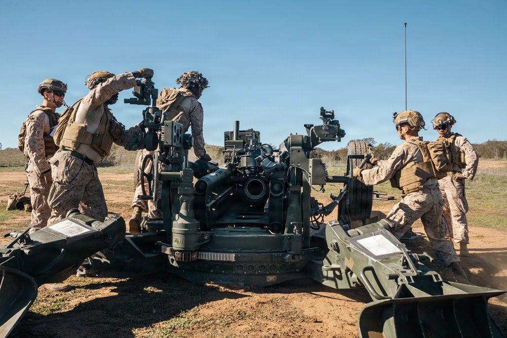 1st Bn., 11th Marines conduct night fire missions during Steel Knight 25