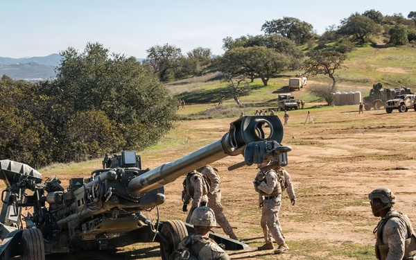 1st Bn., 11th Marines conduct night fire missions during Steel Knight 25