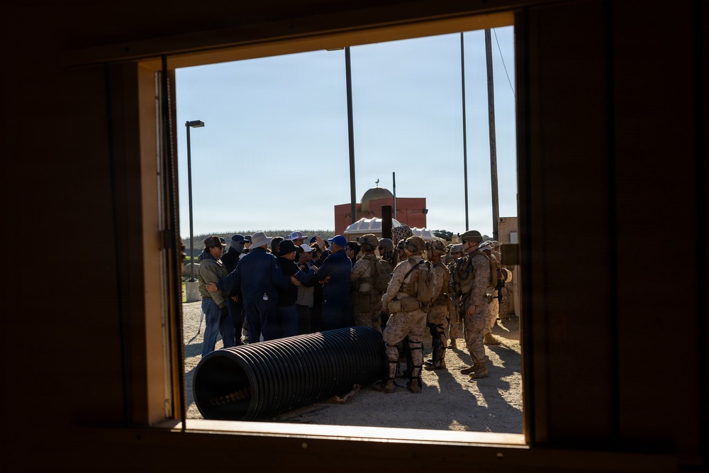 1st Bn., 5th Marines, joint partners conduct simulated embassy casualty evacuation during Steel Knight 25