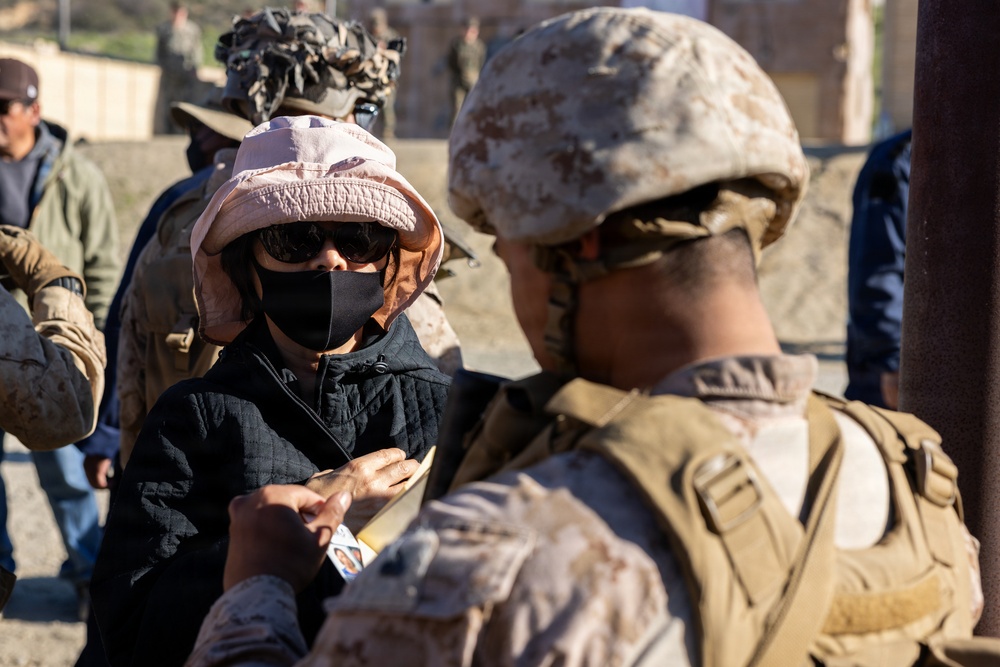 1st Bn., 5th Marines, joint partners conduct simulated embassy casualty evacuation during Steel Knight 25