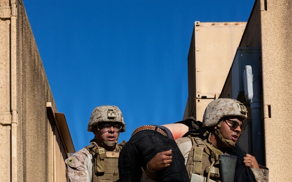 1st Bn., 5th Marines, joint partners conduct simulated embassy casualty evacuation during Steel Knight 25