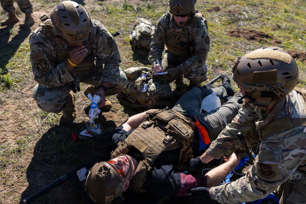 1st Bn., 5th Marines, joint partners conduct simulated embassy casualty evacuation during Steel Knight 25