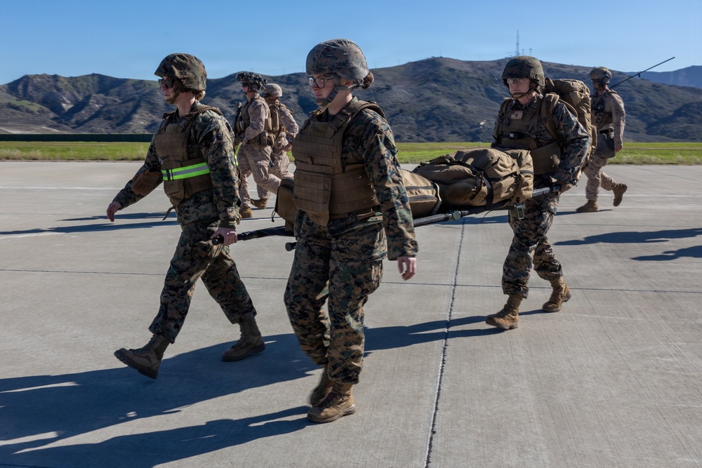 U.S Marines, Sailors from across I MEF treat simulated patients in Battalion Aid Station during Steel Knight 25
