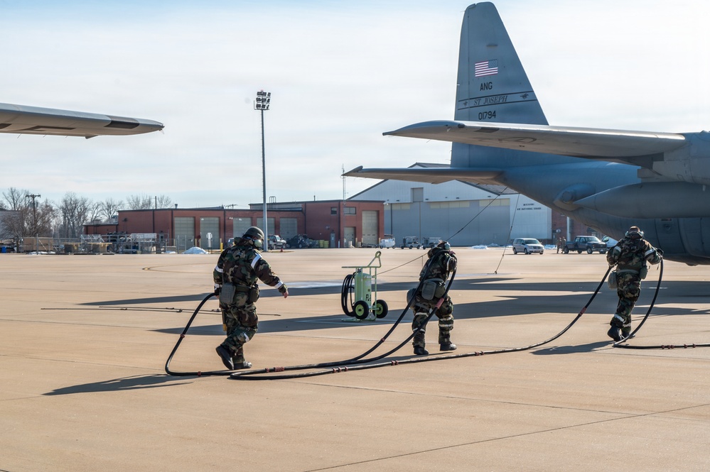 Airmen train in chem gear