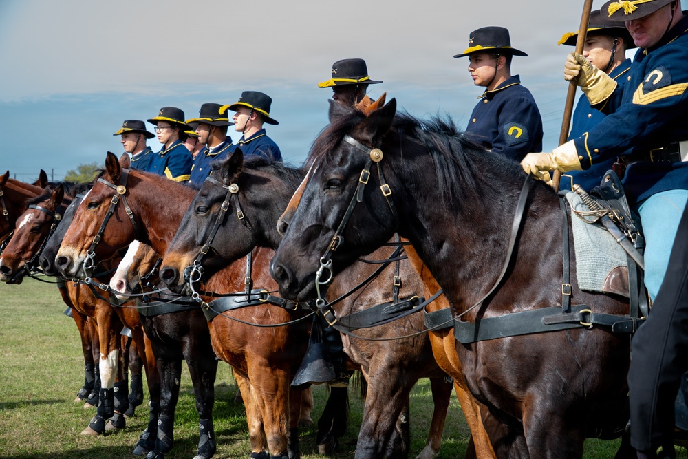 1st Cavalry Division Horse Cavalry Detachment performs ceremonial charge