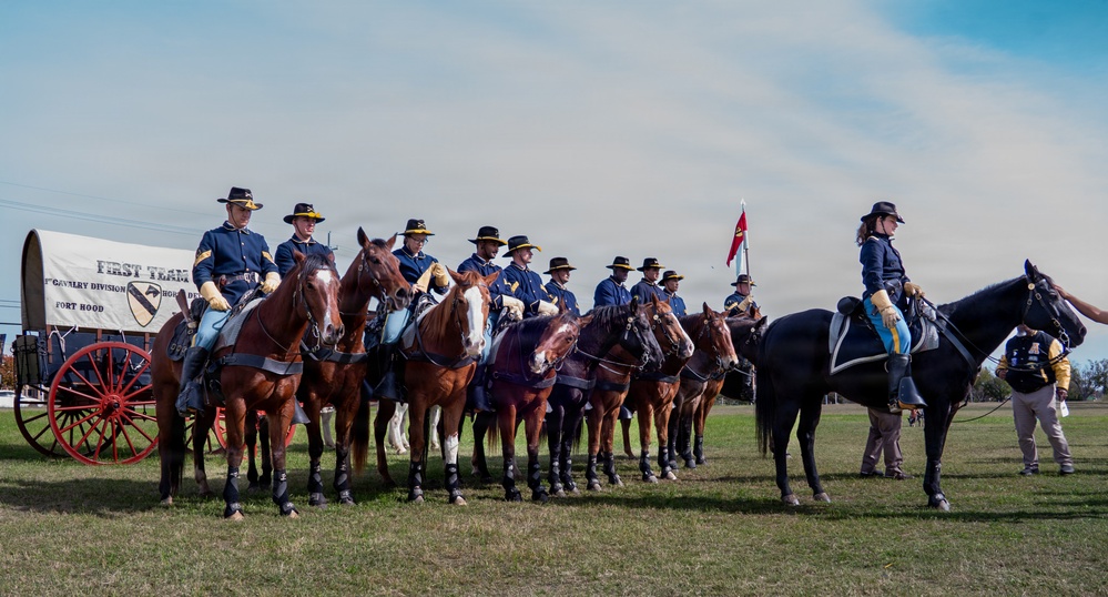 1st Cavalry Division Horse Cavalry Detachment performs ceremonial charge