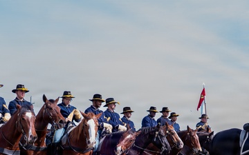 1st Cavalry Division Horse Cavalry Detachment performs ceremonial charge