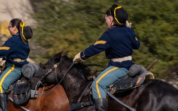 1st Cavalry Division Horse Cavalry Detachment performs ceremonial charge