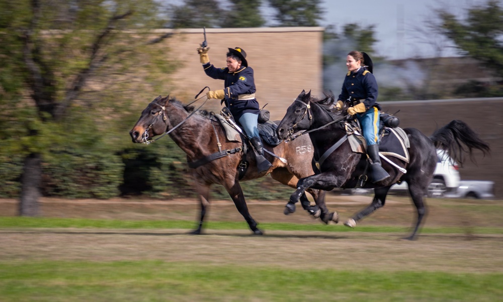 1st Cavalry Division Horse Cavalry Detachment performs ceremonial charge